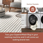 nuLOOM Jeni Checkered 6 Round Machine Washable Area Rug for Living Room Bedroom Dining Room Kitchen, Off White