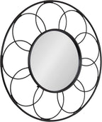 Kate and Laurel Arendahl Ornate Traditional Arched Scallop Mirror; 24 x 36; Antique Gold; Decorative Baroque Style Scalloped Arch Vintage Gold Mirror with Ornamental Crown