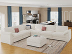 EASE MOOSE Oversized Sectional Modular Sofa,Modern Comfort L Shape Sectional Couch Wide Deep seat Couch for Living Room,White