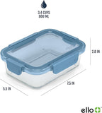 Ello Color Lock 3.4 Cup 10PC, 5 Pack Glass Meal Prep Sets Leak-Proof Glass Food Storage Containers with Airtight BPA-Free Plastic Lids, Dishwasher, Microwave, and Freezer Safe, Desert Festival