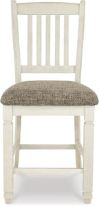 Signature Design by Ashley Bolanburg 24" Counter Height Farmhouse Barstool, 2 Count, Antique White