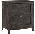 Bush Furniture Key West 2 Drawer Lateral File Cabinet in Dark Gray Hickory, Document Storage for Home Office, Accent Chest with Drawers