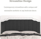 King Size Headboard Only, Linen Wall Mounted Headboard King for Adjustable Bed Modern Upholstered Head Board Easy Assembly, Dark Gray