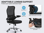 TRALT Ergonomic Office Chair - Desk Chair with Wave High Back Adjustable Lumbar Support Computer Chair - Gaming Chairs Mesh Backrest and PU Leather Seat for Home Reading Chairs to Adults(Black)