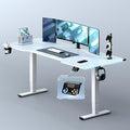 FLEXISPOT CyberX 71 Inch RGB LED Electric Gaming Standing Desk, Dual Motor 3-Stage Adjustable Desk up to 352 lbs, Large Ergonomic Computer Workstation for Gamers, Streamers & Home Studios (White)