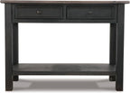 Signature Design by Ashley Tyler Creek Modern Farmhouse Sofa Table, Brown & Black