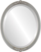 OVALCREST Oval Beveled Wall Mirror for Home Decor - Athena Style - Silver Shade - 18" x 14" Outside Dimensions
