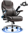 Big and Tall Office Chair with 5D Arms, 600lbs Fabric & PU Leather Heavy Duty Desk Chair, Adjustable Lumbar Support & Height, Tilt Function, High Back Ergonomic Executive Computer Chair