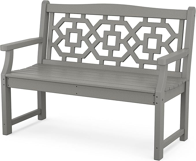 Martha Stewart by POLYWOOD® Chinoiserie 48” Garden Bench in Slate Grey
