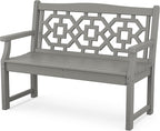 Martha Stewart by POLYWOOD® Chinoiserie 48” Garden Bench in Slate Grey