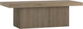 Henn&Hart 48" Fluted Low-Profile Coffee Table with Solid Base for Living Room, Family Room, or Office, Antiqued Gray Oak
