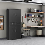 BESFUR Metal Cabinet, Garage Storage Cabinet with Drawer and Adjustable Shelves for Garage, Office, School - Black