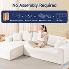 2025 New 108" Cloud Couch Sectional, Modular Sectional Sofa with L-Shaped Chaise, Deep Seat Sectional Modular Couch for Living Room, No Assembly Required (Beige, Left Facing Chaise)