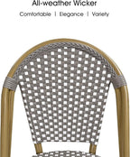 PURPLE LEAF 7 Pieces Outdoor Dining Set Patio Furniture Set with Large Aluminum Table and French Bistro Chairs for Garden Backyard Gray Patio Dining Set