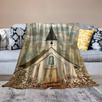 Christian Church Blanket Religious Gifts for Women Men Christian Throw Blanket for Kids Adults Soft Warm Cozy Fleece Blanket for Couch Sofa Bed 60"x80"