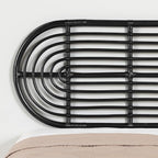 Artisanal Abode Wall-Mounted Headboard Retro Black - Elegant Woven Rattan Headboard with Minimalist Aesthetic, Organic Texture, and Effortless Installation for Full/Queen Beds - 1.5" x 1.5"