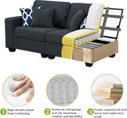 Legend Vansen Modular Sectional Sofa U Shaped Couch with Ottoman Modern Reversible Corner Sectional Couch for Living Room (Charcoal, U Shaped Sofa-3)
