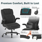 AnyGod Executive Office Chair, Comfy Ergonomic Computer Desk Chairs with Flip-up Armrests, Lumbar Support, High Back, 360° Swivel and Rocking Function for Home Office