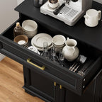 Kitchen Storage Cabinet with Drawer, Buffet Cabinet with Storable Door, Modern Floor Sideboard, for Living Room, Entryway,Black
