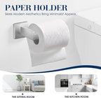 10-Pieces Bathroom Accessories, SUS304 Brushed Bathroom Accessory Set, Nickel Towel Racks for Bathrooml, Stainless Steel, Wall Mounted Towel Rack&Toilet Paper Holder&Towel Ring and Towel Hook