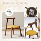 DAYAURS Toddler Chair Comfy Sherpa Kid Chairs, Armless Reading Chair for Kids Bedroom, Boys Girls Desk Chairs for Ages 2-5, Solid Wooden Stool Kids Furniture for Playroom/Preschool/Nursery, Yellow