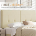 Upholstered King Size Headboard, Headboard King with Sturdy Metal Legs, Tufted Upholstery Design Bed Headboards with Adjustable Width & Height (Beige)