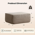 Removable Ottoman Can be Footrest Or Side Table, Idea for Living Room Bedroom Balcony(Corduroy Fabric, Camel)