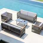 Easy-Going Waterproof Patio Cushion Covers 24x22x4 inch 4 Pack Replacement Non-Slip Outdoor Seat Cushion Slipcover with Zipper. Gray