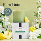 LAFCO New York Signature Candle, Fresh Cut Gardenia - 15.5 oz - 90-Hour Burn Time - Reusable, Hand Blown Glass Vessel - Made in The USA