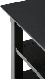 SIMPLIHOME Acadian SOLID WOOD 19 inch Wide Square Transitional End Table in Black for the Living Room and Bedroom