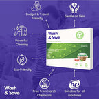 WASH & SAVE Laundry Detergent Sheets (60 Loads, 30 Sheets) | Plant Based, Eco-Friendly, Hypoallergenic Liquidless Detergent, Perfect for Travel & Dorm (Spring Fresh)