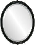 OVALCREST Oval Beveled Wall Mirror for Home Decor - Athena Style - Gloss Black - 26" x 22" Outside Dimensions