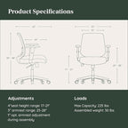 Branch Daily Chair - Vegan Leather Office Chair with Swivel, Lumbar Rest, and Adjustable Armrests - Comfortable Seating for Improved Posture and Productivity - Black