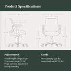 Branch Daily Chair - Vegan Leather Office Chair with Swivel, Lumbar Rest, and Adjustable Armrests - Comfortable Seating for Improved Posture and Productivity - Dune