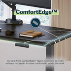 Vari ComfortEdge 60x30 Inch Adjustable Electric Standing Desk – Limited Edition Sit Stand VariDesk with Memory Presets & Sloped Front Edge + Tool-Free Assembly (Black Marble/Slate Legs)