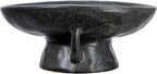 Creative Co-Op Stoneware Bowl with Handle and Base, Black Reactive Glaze