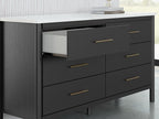 Signature Design by Ashley Cadmori Bohemian 6-Drawer Dresser with Safety Stop, Black & White