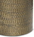 SIMPLIHOME Corbin Side Table – 16 inch Wide Metal Round Accent Table in Hammered Antique Gold, Industrial Style End Table for Living Room, Bedroom, or Office with Sturdy Base, Assembled