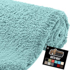 GORILLA GRIP Bathroom Rugs, Ultra Soft Absorbent Mat, Thick Plush Bath Rug, Machine Washable, Microfiber Quick Dry, Mats for Shower, Bathtub and Floor, Home Decor Accessories, 24x17, Spa Blue