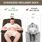 ABCASA Oversized Dual Motor Lay Flat Power Lift Massage Recliner Chair Set of 2, Lift Chairs Recliner with Lumbar Pillow, Cup Holder for Elderly with Heat for Living Room - Brown
