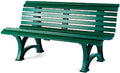 Plow & Hearth Weatherproof German PVC Outdoor Bench | 3-Seat | Holds Up to 500 lbs | Garden Patio Porch Park Deck | Steel and Resin (Green)