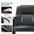 NEWBULIG Waiting Room Guest Chairs Set of 4, Stationary Office Reception Chairs No Wheels, Comfy Padded Arms and Seld Base, for Conference Room Lobby Home Computer Desk Bedroom Elderly, Black