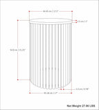 SIMPLIHOME Demy 18-inch Wide Metal and Solid Mango Accent Table in Natural/White, Round Side Table with Mango Wood Top for Living Room or Bedroom, Industrial Style, Assembled