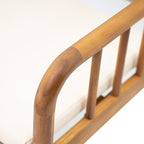 Christopher Knight Home Vera Outdoor Dining Chairs Set of 2, Acacia Wood Dining Chairs, Rattan Woven Back Armchair, Armchair with Cushion Seat, Patio Chair for Poolside Garden Balcony, Teak+Cream