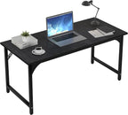 AZN Computer Desk, 55in Computer Desk, Office Desk w/Sturdy Metal Frame, Office Desk w/Water-Resistant, Scratchproof Surface, Home Office Desks w/Large Legroom for Work Study Writing Gaming, Black
