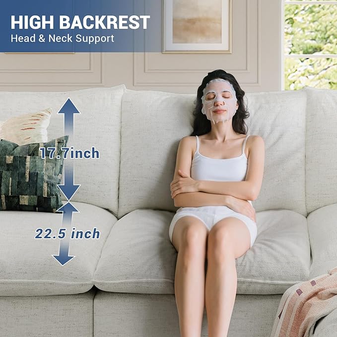 Cloud Movable Ottoman, Waterproof Down Filled Modular Sectional Sofa, High Backrest Sectional Couches for Living Room, Modern Modular Couch with Removable Cover, Cream White