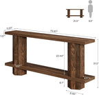 Tribesigns 71-Inch Long Console Table for Entryway, Wooden Sofa Table Behind Couch, for Living Room, Hallway, Foyer, Dark Brown