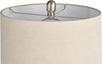 Nourison Home 22" Glossy White Ceramic Table Lamp for Modern, Transitional, Bedside Table, Living Room, Dining, Entryway