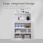 40 Inch Bathroom Storage Cabinet, Freestanding Organizer with 2 Doors, Bath cabinets Floor Standing, Suitable for Dining Room, Kitchen, Living Room, Hallway (White)
