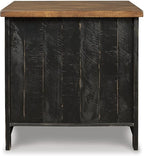 Signature Design by Ashley Valebeck Farmhouse Rectangular End Table with Storage, Distressed Brown & Black Finish